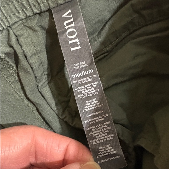 Vuori Olive Green Track Joggers with White Drawstring - Picture 3 of 10